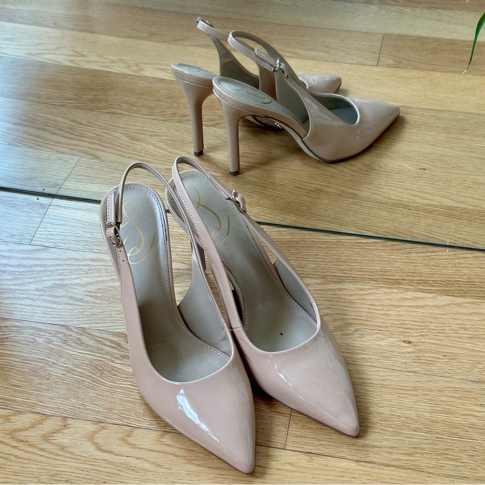 Sam Edelman Hazel Sling in Beige Patent Leather 7.5 - Picture 2 of 12